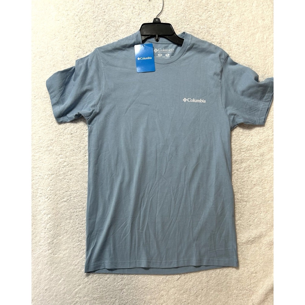 Columbia Men's Dog Patriotic CSC Rod SS Tee Blue Medium T-Shirt (E7)